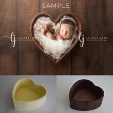 Baby Props Newborn Photography Studios Vintage Wooden Basket Photoshoot Accessories Furniture Wood Bucket Infant Photo Shooting