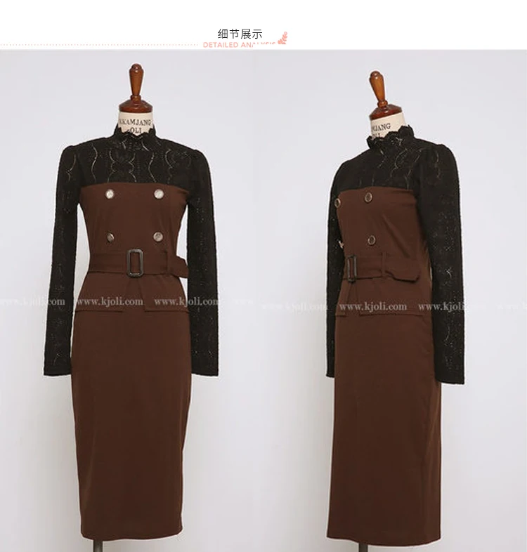 2020 Winter New Korea Bodycon Female Cloth Pencil Midi Double Breasted Lace Patchwork Long Sleeved Sexy Office OL Dress
2020 Winter New Korea Bodycon Female Cloth Pencil Midi Double Breasted Lace Patchwork Long Sleeved Sexy Office OL Dress