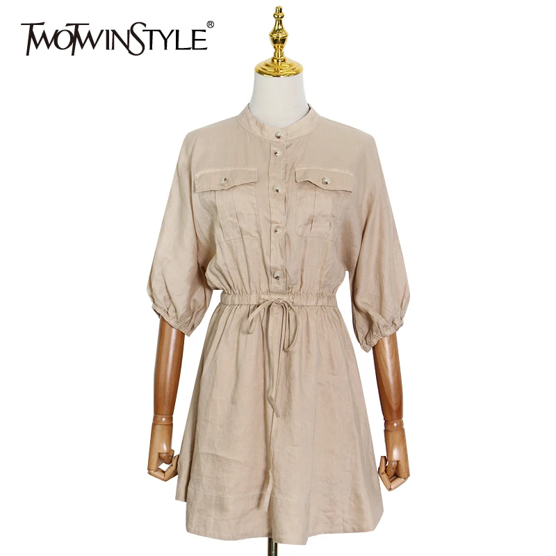 Женское платье с круглым вырезом TWOTWINSTYLE, повседневное однотонное платье с круглым вырезом и высокой талией на завязках, 2019
Женское платье с круглым вырезом TWOTWINSTYLE, повседневное однотонное платье с круглым вырезом и высокой талией на завязках, 2019