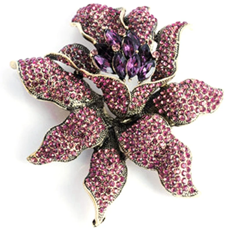

Брошь Стразы в винтажном стиле, брошь с кристаллами в виде орхидеи, булавка, модные женские броши с цветами