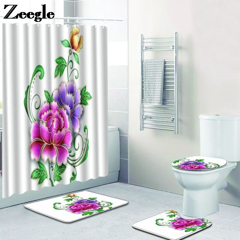 Home Decor Bath Mat and Shower Curtain Set Microfiber U-Shaped Toilet Rug Shower Room Floor Rug Absorbent Foot Mat Set
Home Decor Bath Mat and Shower Curtain Set Microfiber U-Shaped Toilet Rug Shower Room Floor Rug Absorbent Foot Mat Set