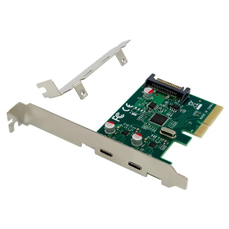 PCI-E Плата расширения PCI-E на 2 порта USB3.1 Type-C 10 Гбит/с, высокоскоростная задняя плата расширения SATA, источник питания
PCI-E Плата расширения PCI-E на 2 порта USB3.1 Type-C 10 Гбит/с, высокоскоростная задняя плата расширения SATA, источник питания
