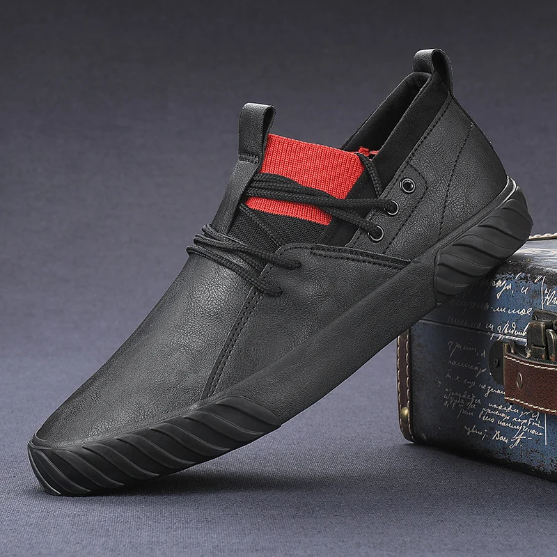 Фото Простая повседневная обувь YITU в британском стиле для мужчин демисезонные