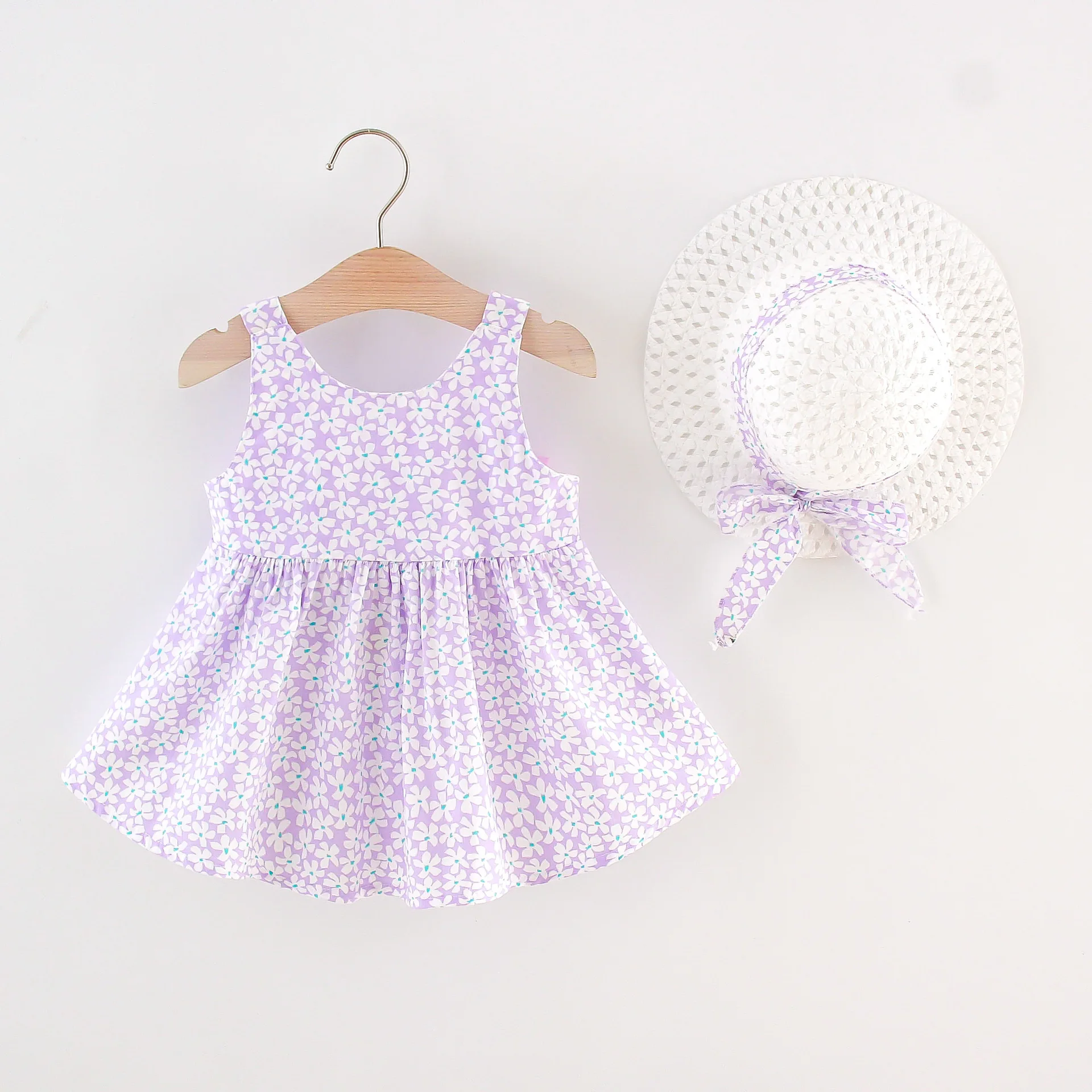 Girls Dress Summer Children's Dress 2 Pcs Set Floral Print Strap Baby Dresses+hat Baby Girl Clothes 0-24M
Girls Dress Summer Children's Dress 2 Pcs Set Floral Print Strap Baby Dresses+hat Baby Girl Clothes 0-24M
