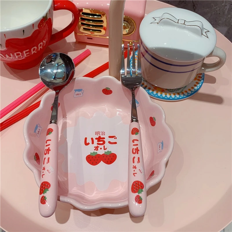 The New 2021 Dinnerware Spoon Fork Bowl Stainless Steel посуда Vajilla For Children To Eat With Ceramic Spoon Jogo De Panela 
The New 2021 Dinnerware Spoon Fork Bowl Stainless Steel посуда Vajilla For Children To Eat With Ceramic Spoon Jogo De Panela