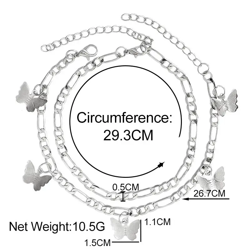Caraquet 2Pcs/Set Retro Butterfly Silver Color Anklet For Women Copper Leg Bracelet Summer Barefoot Sandals Bar Party Jewelry
Caraquet 2Pcs/Set Retro Butterfly Silver Color Anklet For Women Copper Leg Bracelet Summer Barefoot Sandals Bar Party Jewelry