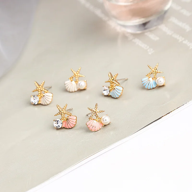 S925 Pearl Earrings Starfish Shell Girl Heart Creative Asymmetric Ear Stud Five-Pointed Star Drip Enamel Glaze
S925 Pearl Earrings Starfish Shell Girl Heart Creative Asymmetric Ear Stud Five-Pointed Star Drip Enamel Glaze