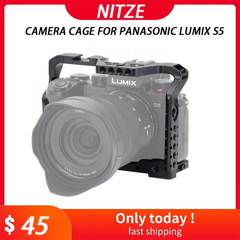 NITZE CAMERA CAGE FOR PANASONIC LUMIX S5 - TP-LS5 Aluminum Alloy Video Camera Cage
NITZE CAMERA CAGE FOR PANASONIC LUMIX S5 - TP-LS5 Aluminum Alloy Video Camera Cage