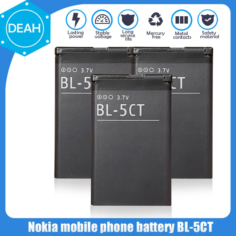 3 7 V 1050mAh BL-5CT BL 5CT BL5CT Сменный аккумулятор для телефона Nokia 3720 5220 5220XM 6730 6330 6303i C5-02 C3-01