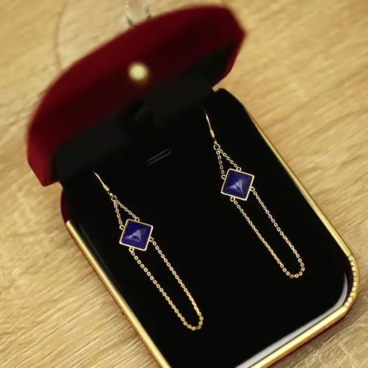 Natural Lapis Lazuli Earrings Female S925 Sterling Silver Hypoallergenic Earrings Female Temperament Long Geometric Rhombus Simp
Natural Lapis Lazuli Earrings Female S925 Sterling Silver Hypoallergenic Earrings Female Temperament Long Geometric Rhombus Simp