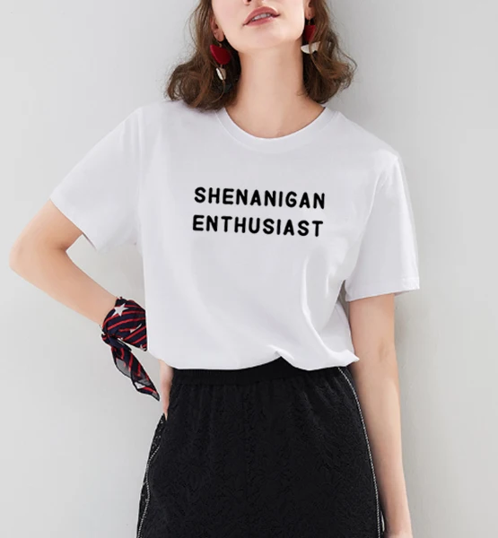 Shenanigan Enthusiast Printed Tee Shirt Femme Summer Short Sleeve O-neck T Shirts for Women Cotton Loose Christmas T Shirt Women
Shenanigan Enthusiast Printed Tee Shirt Femme Summer Short Sleeve O-neck T Shirts for Women Cotton Loose Christmas T Shirt Women