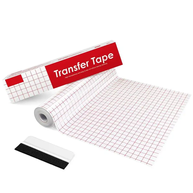 Transfer Tape Roll 30x1500cm Medium Tack Vinyl Transfer Tape 5 Mil Clear Transfer Paper Designed with 1/2" Grid Squares
Transfer Tape Roll 30x1500cm Medium Tack Vinyl Transfer Tape 5 Mil Clear Transfer Paper Designed with 1/2" Grid Squares