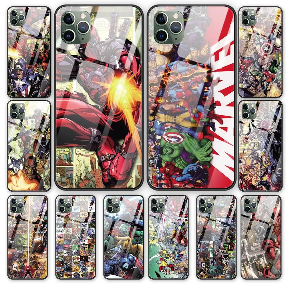Для DC Marvel super hero comic Роскошный чехол из закаленного стекла для iPhone 5 5S 6 6s 7 8 Plus X XS XR 11