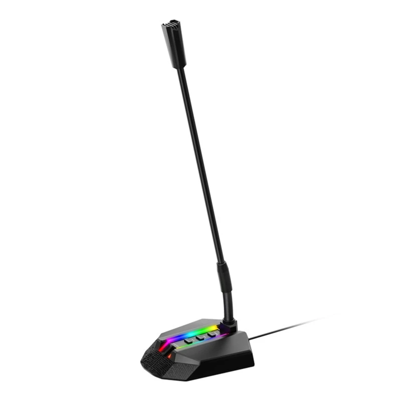 Компьютерный микрофон Rgb, светящийся проводной микрофон для записи в офисе и онлайн-игр 
Компьютерный микрофон Rgb, светящийся проводной микрофон для записи в офисе и онлайн-игр