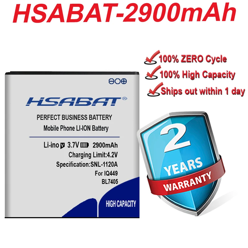 Высококачественные литий ионные аккумуляторы HSABAT 2900 мАч для Fly IQ449 Iq449 BL 7405 BL7405 3 7