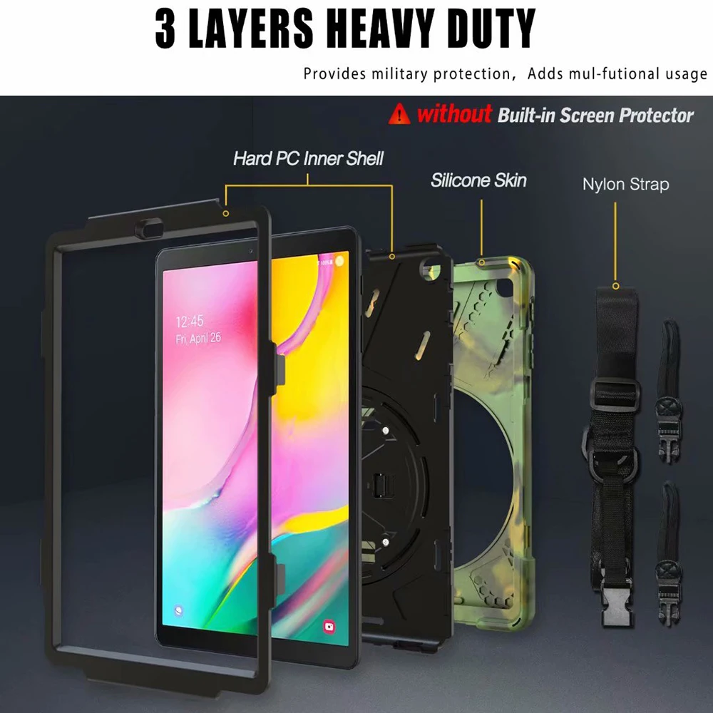 Case For Samsung Galaxy Tab A 10.1 2019 T510 T515 Kid Shockproof Hand-held With Shoulder Strap Cover For Samsung Tab A 10.1 T510
Case For Samsung Galaxy Tab A 10.1 2019 T510 T515 Kid Shockproof Hand-held With Shoulder Strap Cover For Samsung Tab A 10.1 T510