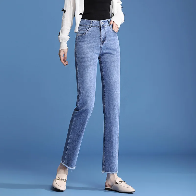 Female Clothing New Jeans With Raw Edges And Small Cropped Trousers High-Waisted Slim Casual Straight-Leg Pants Woman Clothes
Female Clothing New Jeans With Raw Edges And Small Cropped Trousers High-Waisted Slim Casual Straight-Leg Pants Woman Clothes
