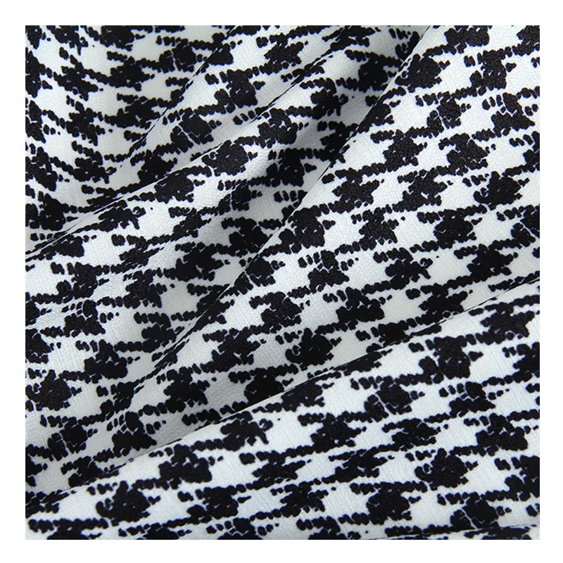 145 cm width polyester fabric cloth per meter material houndstooth pattern printed dress handmade fabric
145 cm width polyester fabric cloth per meter material houndstooth pattern printed dress handmade fabric