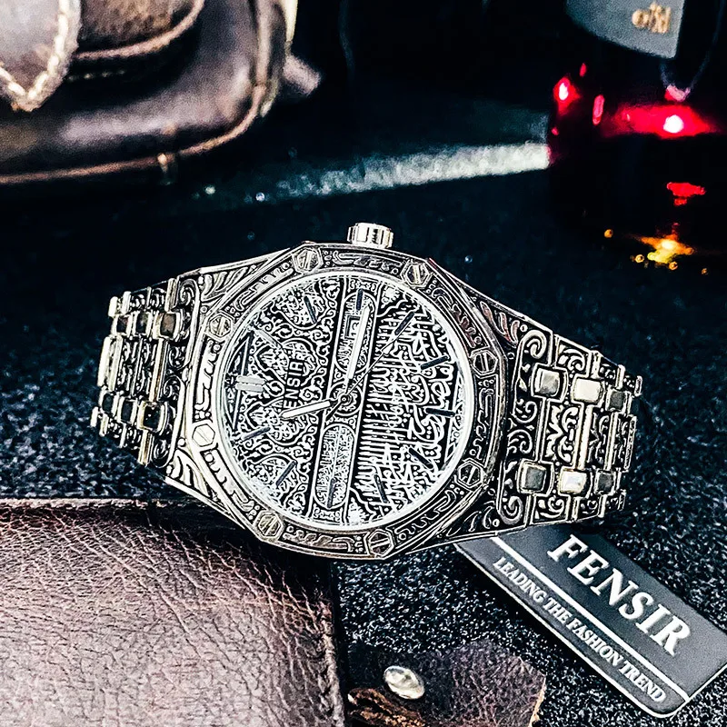 2021FENSIR Luxury Designer Brand Relief Corrosion Surface Creative Carving Stainless Steel Fashion Men's Quartz Watch
2021FENSIR Luxury Designer Brand Relief Corrosion Surface Creative Carving Stainless Steel Fashion Men's Quartz Watch