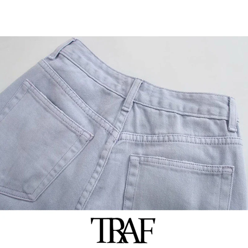 TRAF Women Chic Fashion Ripped Hole Straight Jeans Vintage High Waist Zipper Fly Female Denim Ankle Trousers Mujer
TRAF Women Chic Fashion Ripped Hole Straight Jeans Vintage High Waist Zipper Fly Female Denim Ankle Trousers Mujer