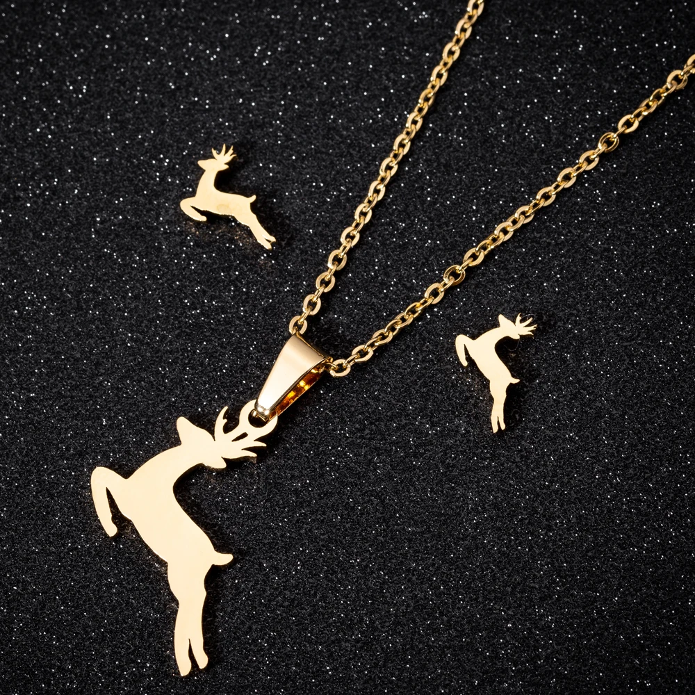 Hfarich Lucky Christmas Jewelry Sets Unique Jumping Deer Necklaces Studs Earrings For Women Girls Jewellery Gifts
Hfarich Lucky Christmas Jewelry Sets Unique Jumping Deer Necklaces Studs Earrings For Women Girls Jewellery Gifts