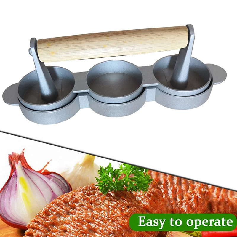 Burger Patty Maker,Hamburger Meat Press,Beef Makers Mold,Burger Press Maker Tools,3 Hole Burger Mould
Burger Patty Maker,Hamburger Meat Press,Beef Makers Mold,Burger Press Maker Tools,3 Hole Burger Mould