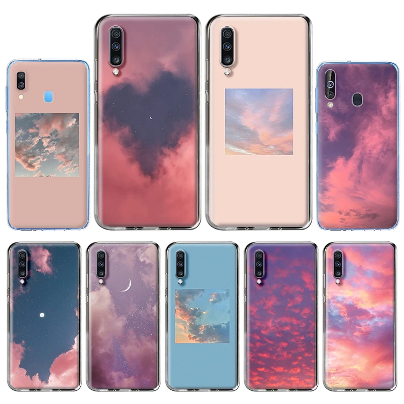 Милый небесно розовый ТПУ чехол для Samsung Galaxy A50 A20e A70 A10 A40 A30 A20s A10e A10s A905G прозрачный