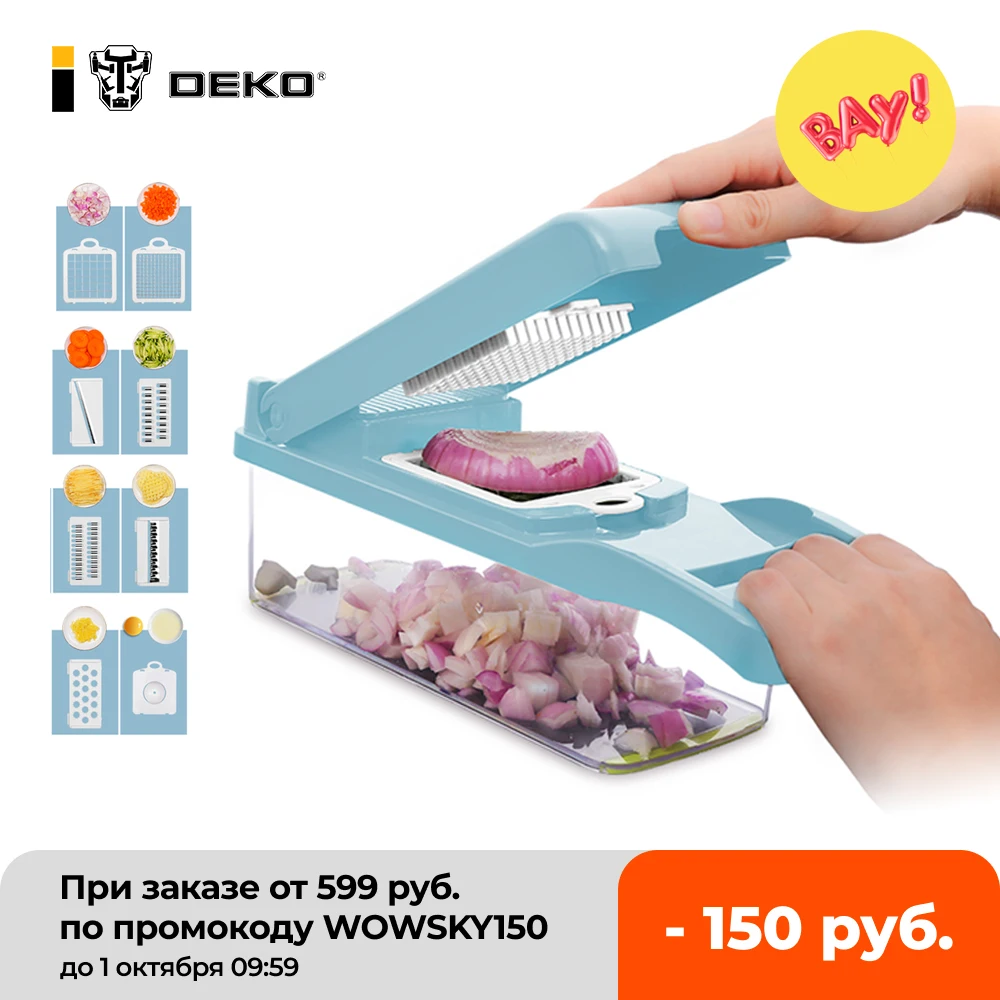 New DEKO Fruit Slicer Vegetable Cutter Multifunctional Potato Peeler Egg White Filter Kitchen Accessories with Drain Basket
New DEKO Fruit Slicer Vegetable Cutter Multifunctional Potato Peeler Egg White Filter Kitchen Accessories with Drain Basket