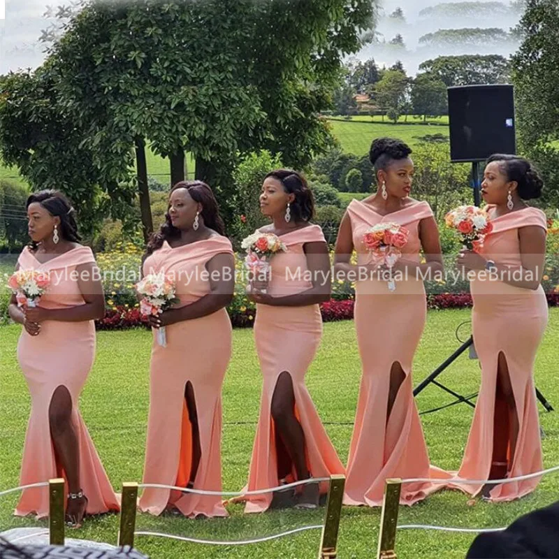 Off Shoulder Long Mermaid Bridesmaid Dresses Front Slit Apricot African Women Plus Size Maid Of Honor Wedding Party Dress Cheap
Off Shoulder Long Mermaid Bridesmaid Dresses Front Slit Apricot African Women Plus Size Maid Of Honor Wedding Party Dress Cheap