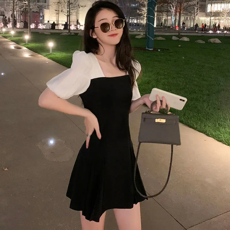 French Elegant Mini Dresses Women Casual Short Sleeve Vintage Drses Korean 2021 Summer Chic Office Ladies Basic One Piece Dress 
French Elegant Mini Dresses Women Casual Short Sleeve Vintage Drses Korean 2021 Summer Chic Office Ladies Basic One Piece Dress