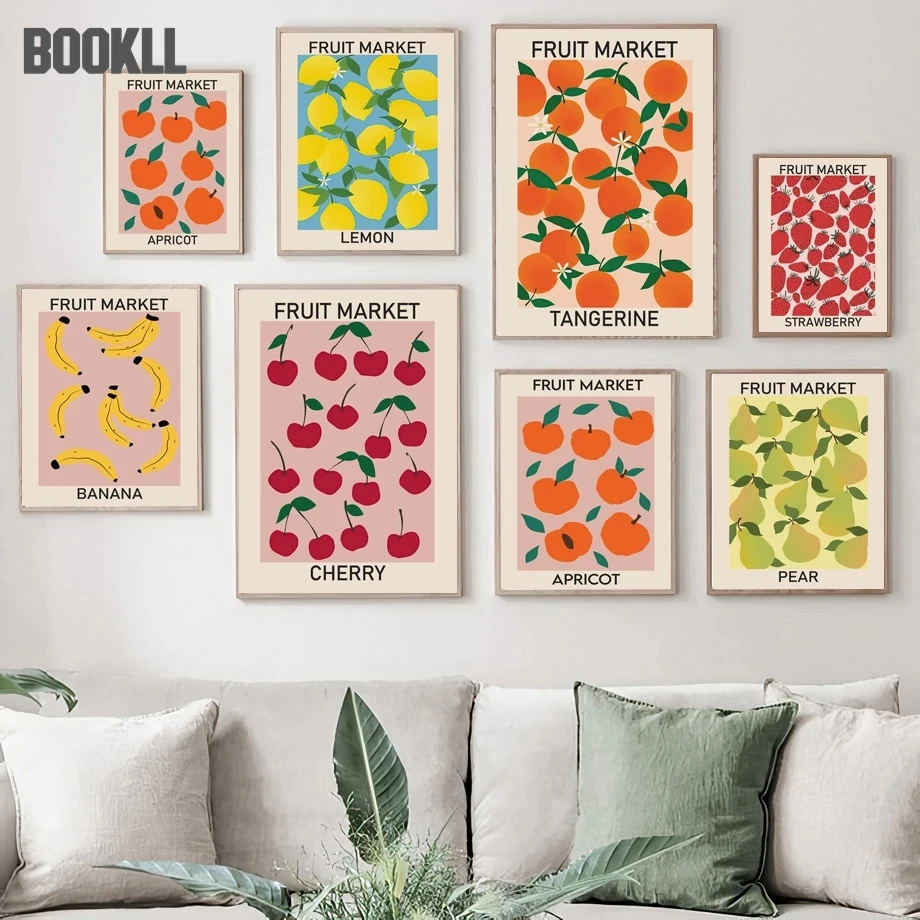 Fruit Market Cherry Lemon Pear Banana Orange Vintage Posters And Prints Wall Art Canvas Painting Wall Pictures Kitchen Decor
Fruit Market Cherry Lemon Pear Banana Orange Vintage Posters And Prints Wall Art Canvas Painting Wall Pictures Kitchen Decor