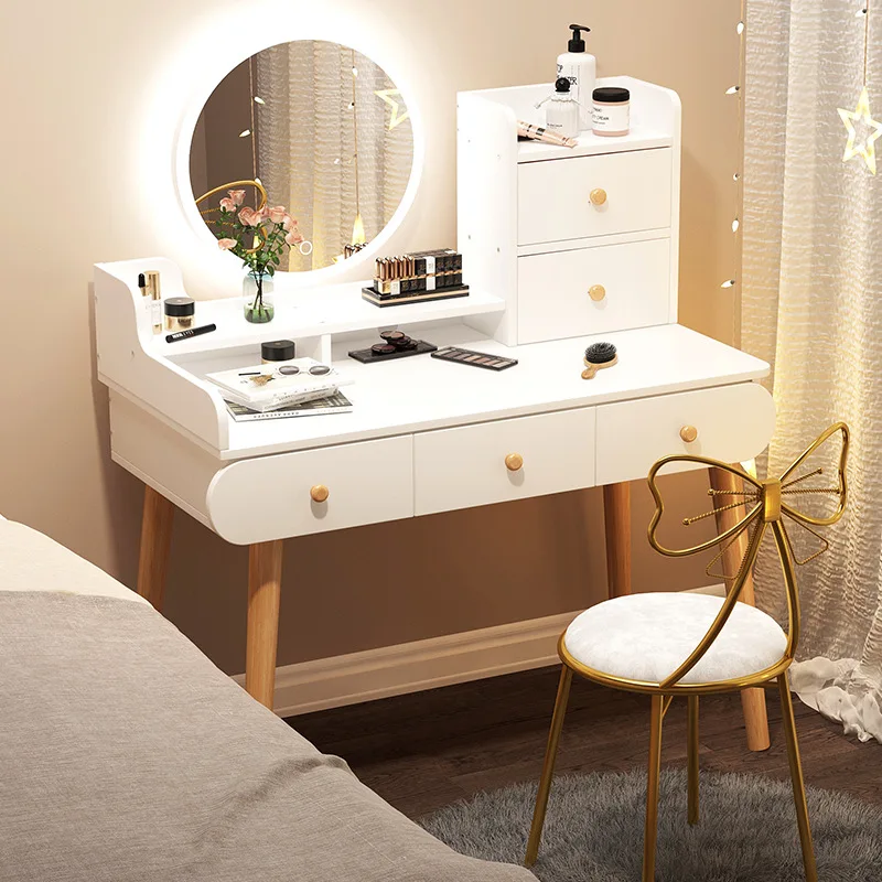 New Nordic Dressing Table Bedroom Storage Cabinet Modern Simple Makeup Table for Bedroom Dressers Vanity Desk with Light Mirror
New Nordic Dressing Table Bedroom Storage Cabinet Modern Simple Makeup Table for Bedroom Dressers Vanity Desk with Light Mirror