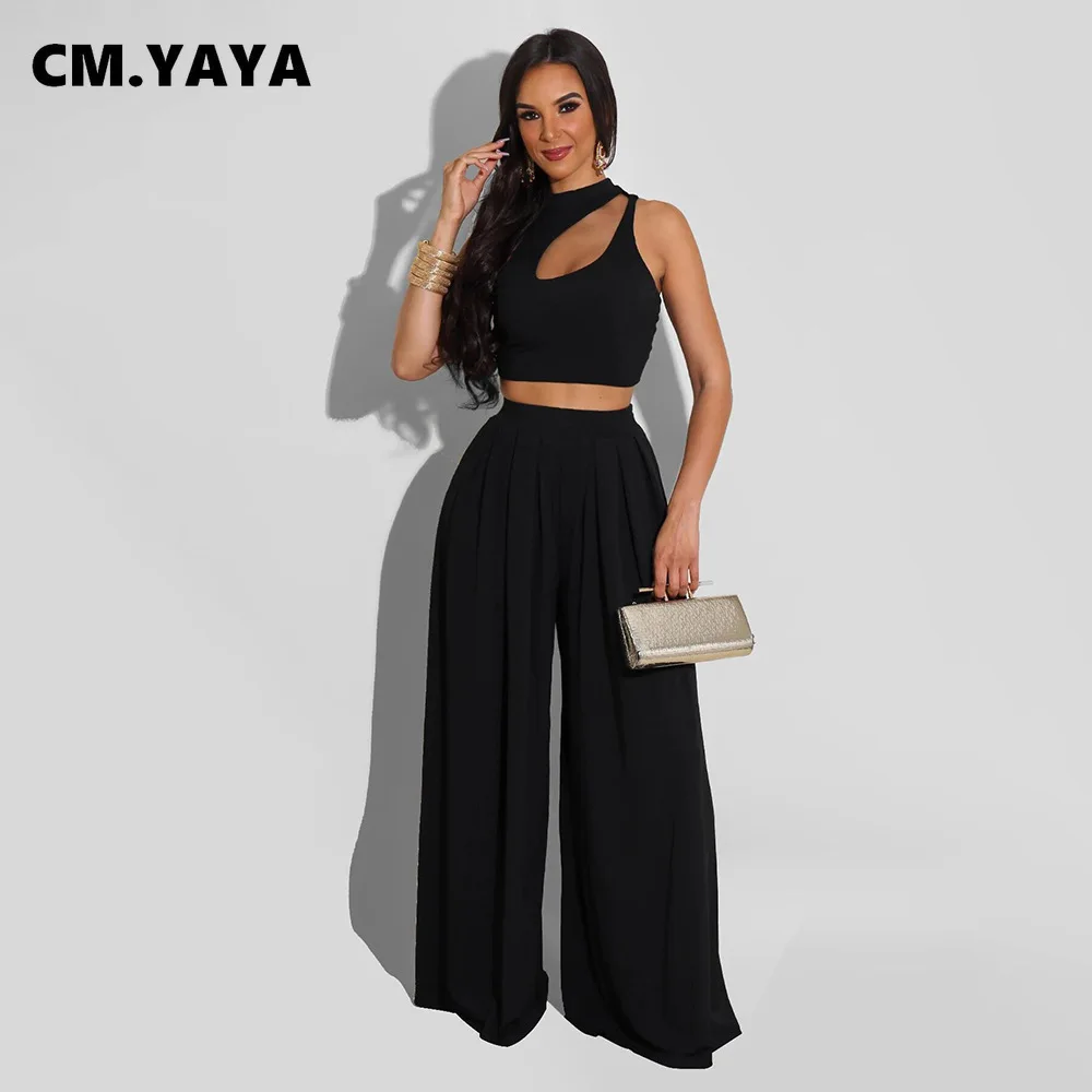 Женский комплект из 2 предметов CM.YAYA, однотонный укороченный топ без рукавов с вырезами и широкие брюки, Модный повседневный летний спортивн...
Женский комплект из 2 предметов CM.YAYA, однотонный укороченный топ без рукавов с вырезами и широкие брюки, Модный повседневный летний спортивн...