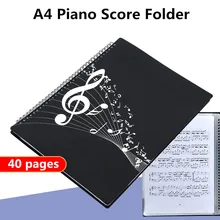 Flexible 40 Pages Piano Music Score Folder Smooth Expanded A4 Sheet Bag Stave Storage Holder Keyboard Instruments Accessories