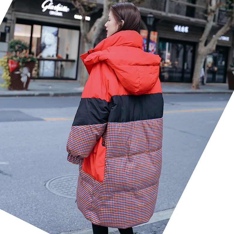 Unua amo Winter Coat Woman Long Hooded Thick Warm Parka 2021 Fashion Hit Color Spliced Red Plaid Puffer Jacket Female LE00258A
Unua amo Winter Coat Woman Long Hooded Thick Warm Parka 2021 Fashion Hit Color Spliced Red Plaid Puffer Jacket Female LE00258A