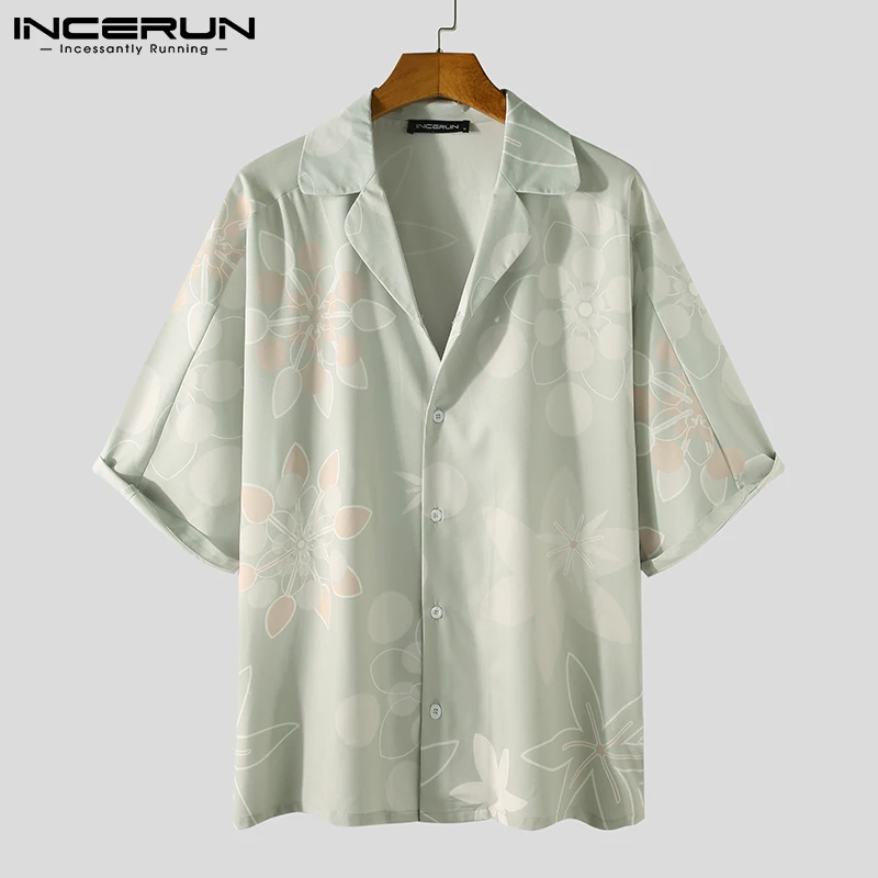 INCERUN Summer Men Hawaiian Shirt Flower Printed Lapel Short Sleeve Streetwear Tops Button Casual Beach Camisa Men Clothing 2021
INCERUN Summer Men Hawaiian Shirt Flower Printed Lapel Short Sleeve Streetwear Tops Button Casual Beach Camisa Men Clothing 2021
