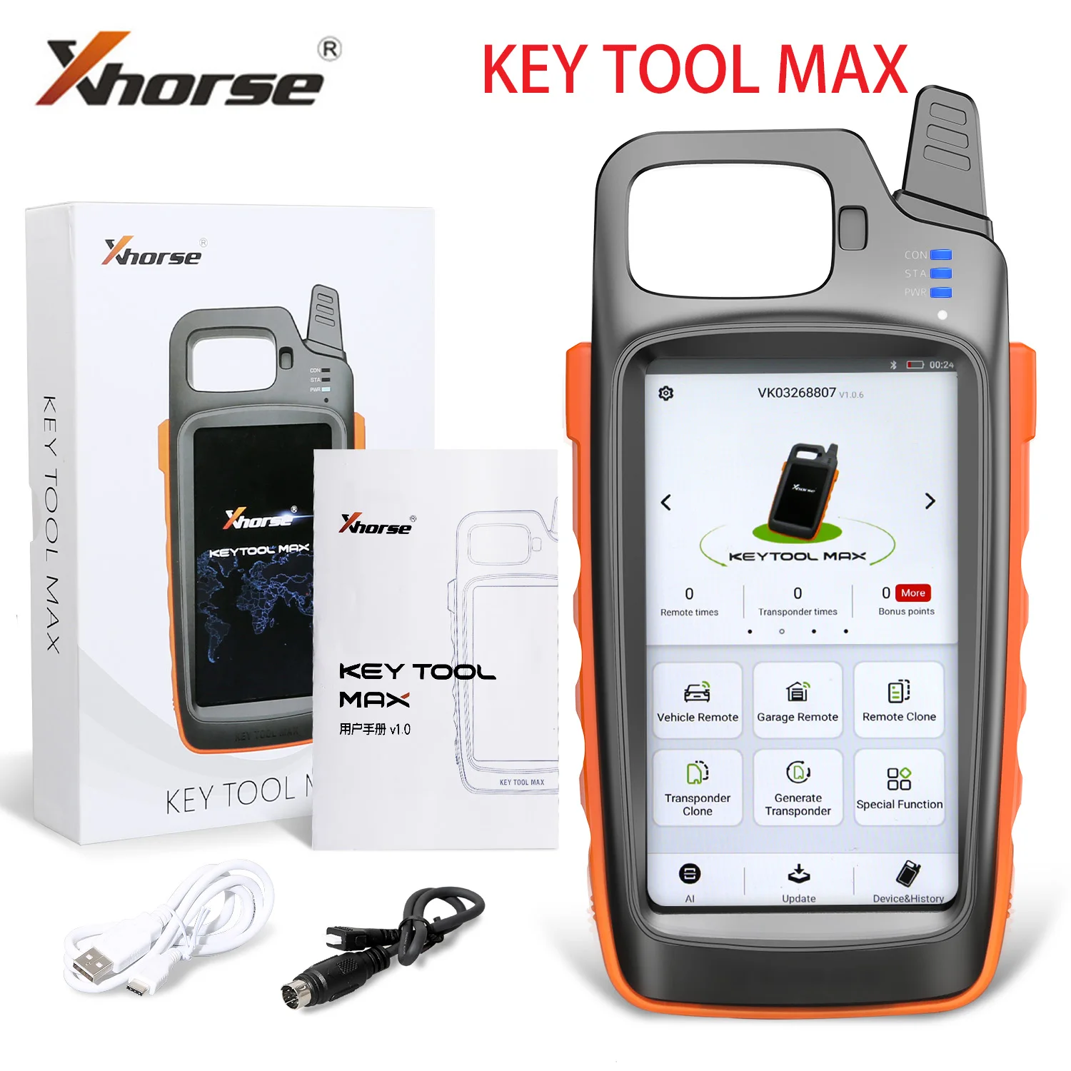 XHORSE VVDI KEY TOOL MAX Remote и чип генератор с 10 шт. универсальных проводов XKB501EN