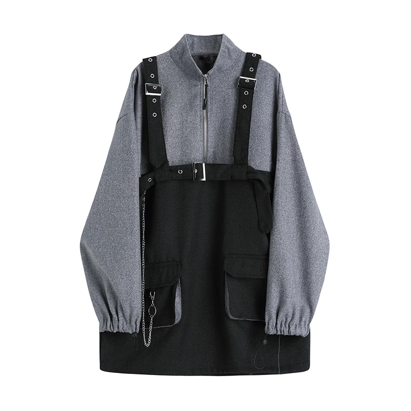 Sweater Skirt Detachable Strap Temperament Fake Two-piece Dress 2021 Autumn Fashion Is Thin Stitching Straight Waist Skirt Punk
Sweater Skirt Detachable Strap Temperament Fake Two-piece Dress 2021 Autumn Fashion Is Thin Stitching Straight Waist Skirt Punk