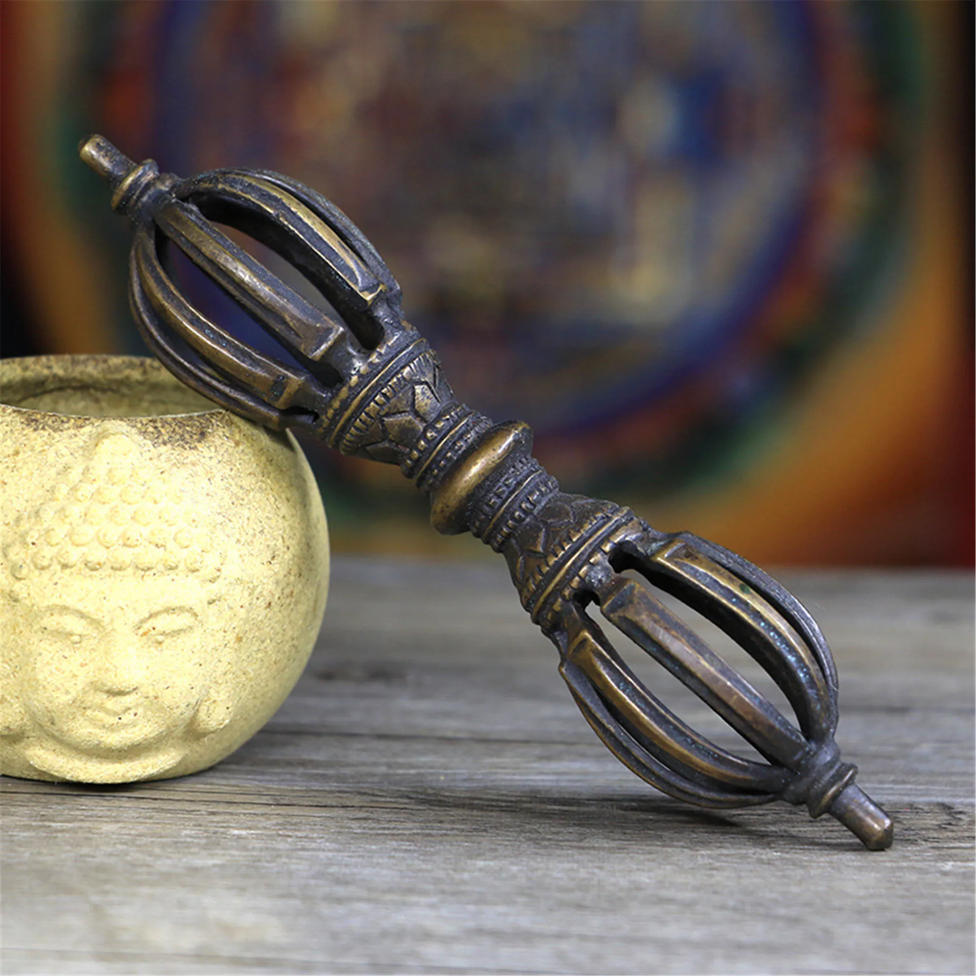 Gandhanra Powerful Vintage Tibetan Buddhism Dharma Ritual Dorje Vajra,Tantric Energy Device,Home Decor,Gifts,Handmade in Nepal
Gandhanra Powerful Vintage Tibetan Buddhism Dharma Ritual Dorje Vajra,Tantric Energy Device,Home Decor,Gifts,Handmade in Nepal