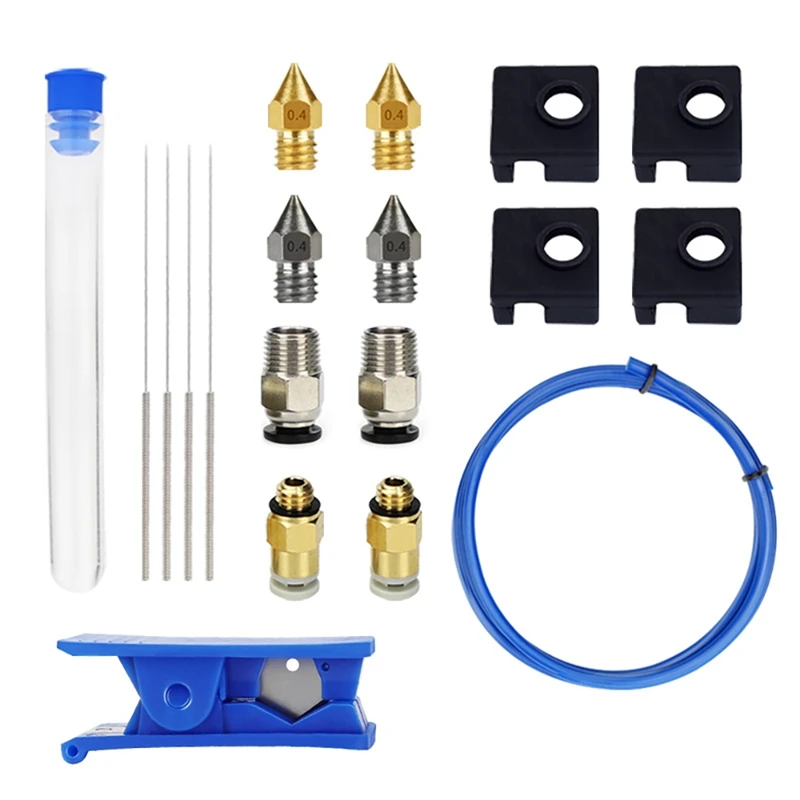 3D Printer Cleaning Tool MK8 Brass Stainless Steel Nozzle PTFE Pipe Cutter Pneumatic Connector for Ender 3/3 Pro/5 CR-10
3D Printer Cleaning Tool MK8 Brass Stainless Steel Nozzle PTFE Pipe Cutter Pneumatic Connector for Ender 3/3 Pro/5 CR-10