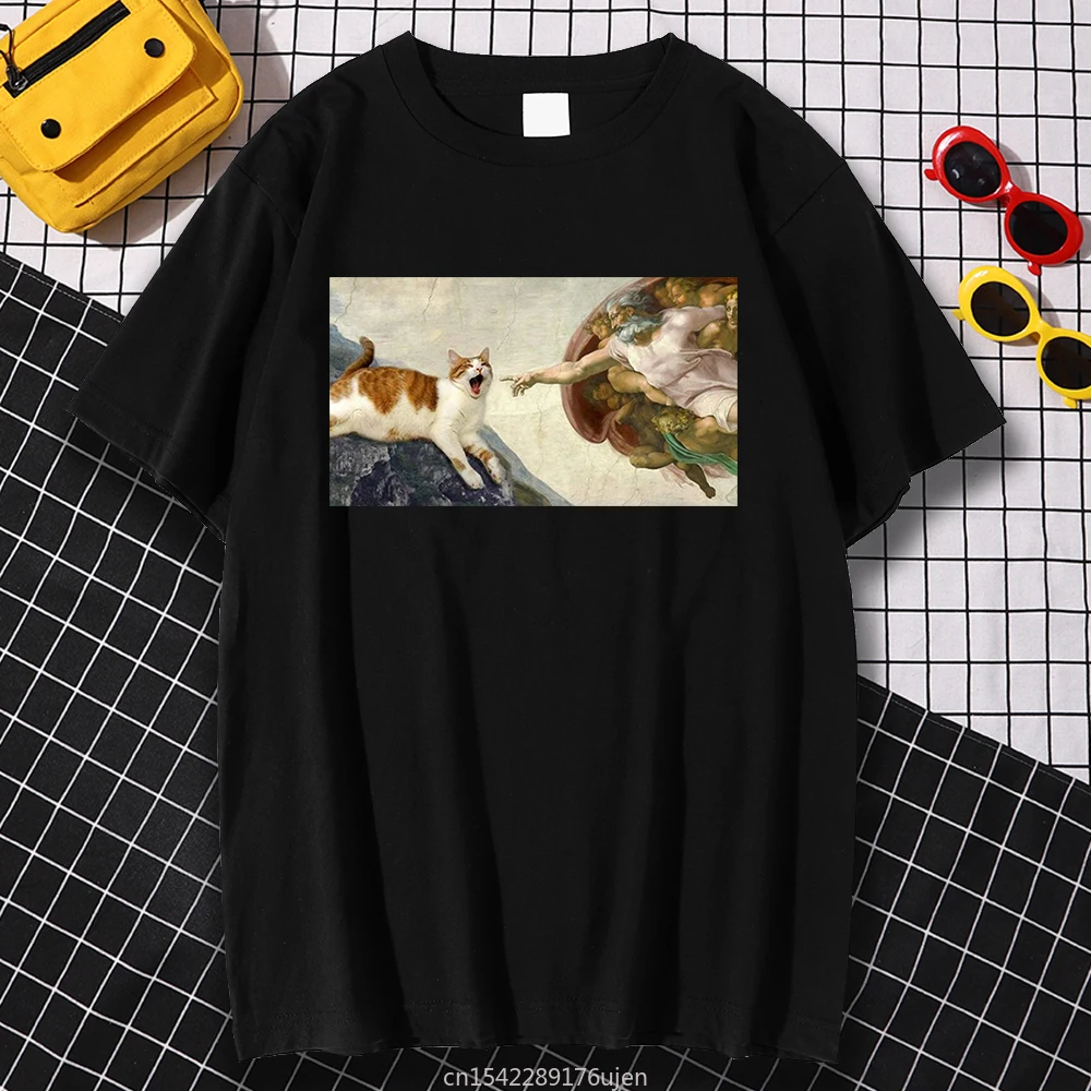 Vinatge The Creation of Adam Picture Print Clothes Fashion Retro Style T Shirts Short Sleeve Breathable T Shirt
Vinatge The Creation of Adam Picture Print Clothes Fashion Retro Style T Shirts Short Sleeve Breathable T Shirt