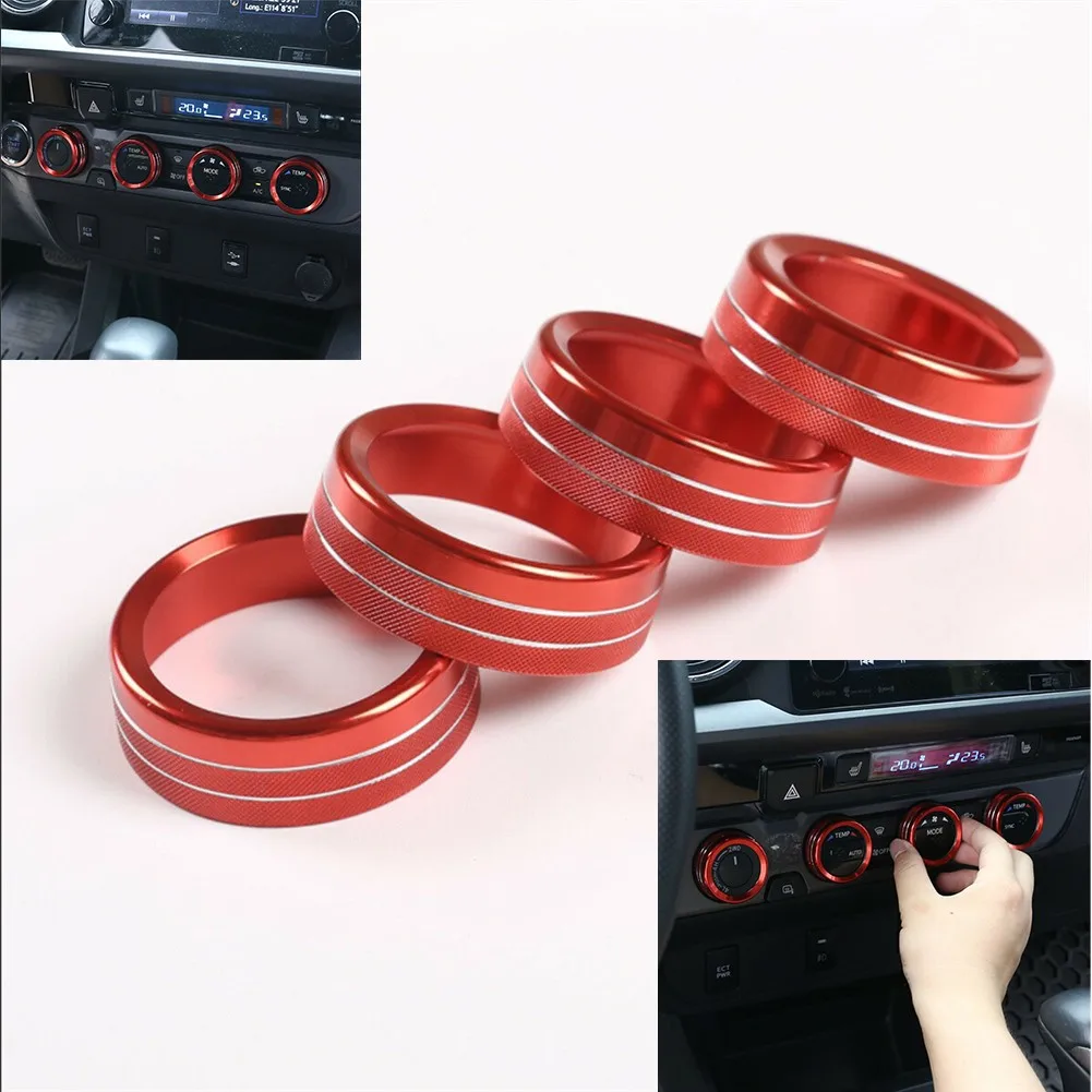 4pcs AC Console Switch Knob Ring Cover Trim For 2016+ Toyota Tacoma Car Accessories Aluminum Alloy Decoration
4pcs AC Console Switch Knob Ring Cover Trim For 2016+ Toyota Tacoma Car Accessories Aluminum Alloy Decoration