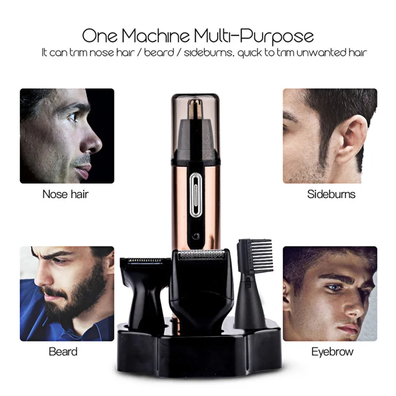 4 in 1 Rechargeable Electric Nose Ear Trimmer Hair Removal Beard Sideburn Eyebrow Haircut Shaving Face Care Machine Men Women
4 in 1 Rechargeable Electric Nose Ear Trimmer Hair Removal Beard Sideburn Eyebrow Haircut Shaving Face Care Machine Men Women