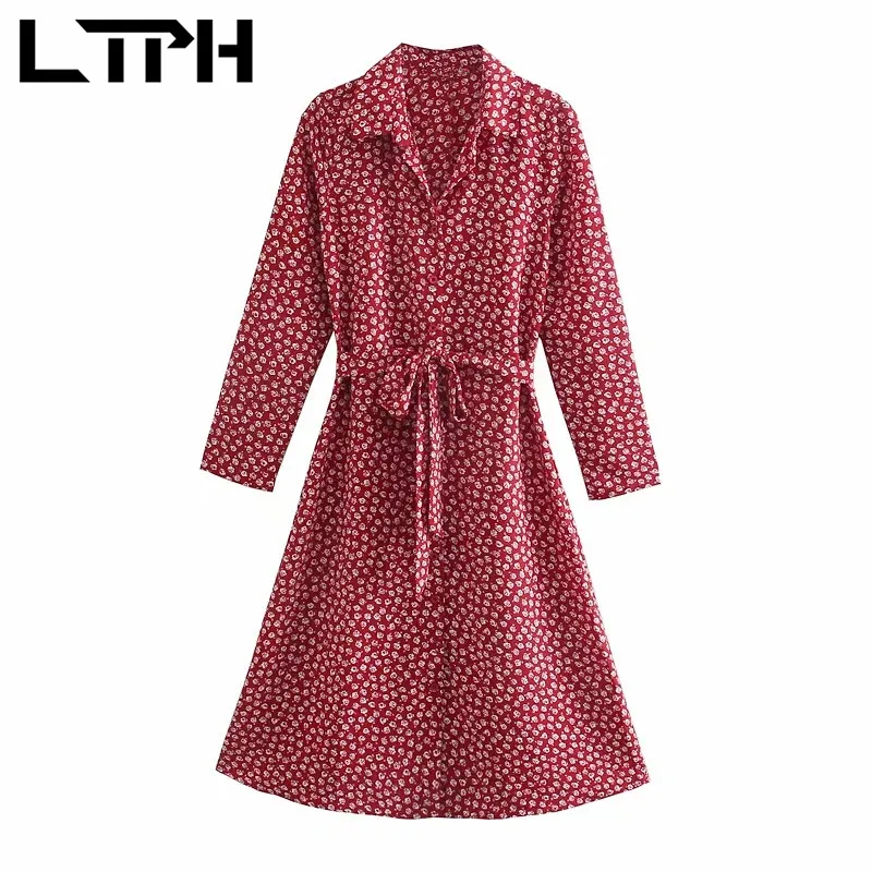 LTPH French vintage floral print shirt dress women high waist belt Single-Breasted mid-length elegant dresses 2021 Spring New
LTPH French vintage floral print shirt dress women high waist belt Single-Breasted mid-length elegant dresses 2021 Spring New