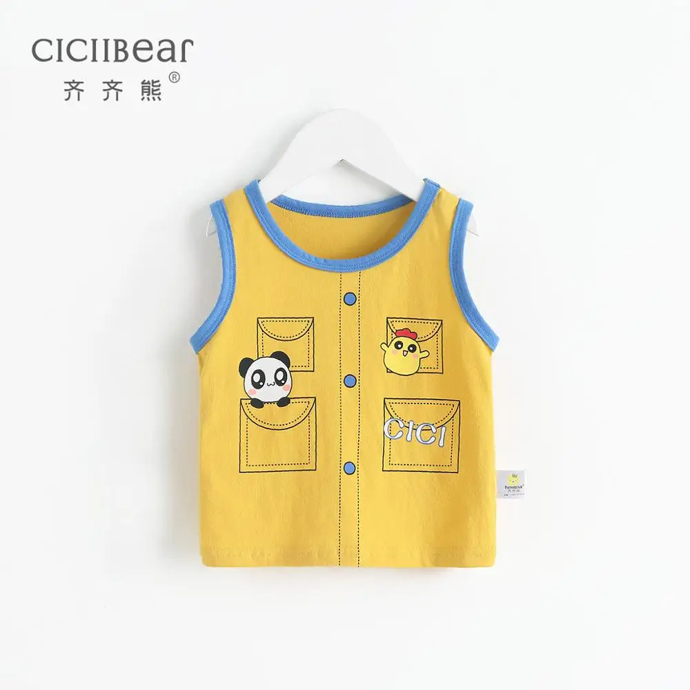 Детские летние хлопковые футболки ciciibear футболка без рукавов для мальчиков и