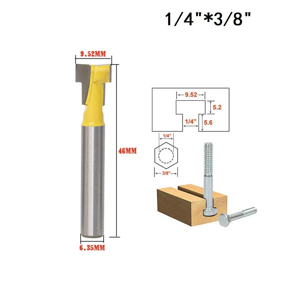 1/4\\'\\'1/2\\'\\'Router Bit Shank T-Slot Milling Cutter T-Track Slotting Carbide Router Bit Woodwork Tool
1/4\\'\\'1/2\\'\\'Router Bit Shank T-Slot Milling Cutter T-Track Slotting Carbide Router Bit Woodwork Tool