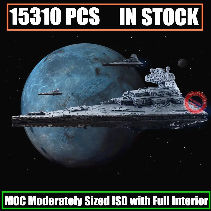15310PCS MOC-9018 Imperial Stars Space Wars Destroyer Moderately Sized ISD Full Interior Building Blocks Bricks Toy Gift Kid
15310PCS MOC-9018 Imperial Stars Space Wars Destroyer Moderately Sized ISD Full Interior Building Blocks Bricks Toy Gift Kid