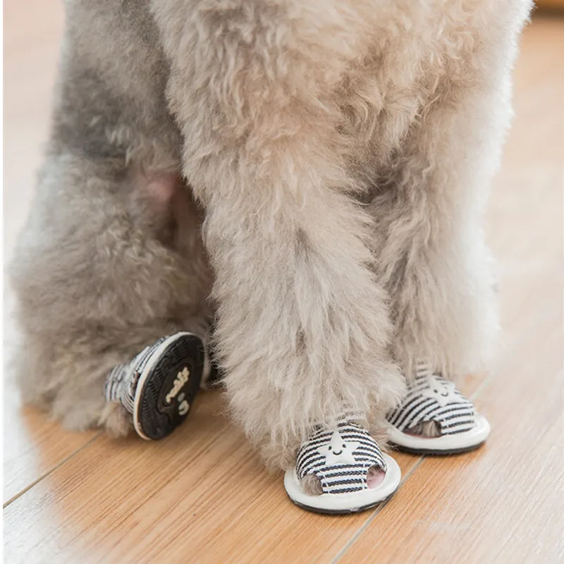 Stripes Canvas Dog Shoes Summer Breathable Small Dog Sandals Anti-slip Pet Shoes For Teddy Bichon
Stripes Canvas Dog Shoes Summer Breathable Small Dog Sandals Anti-slip Pet Shoes For Teddy Bichon