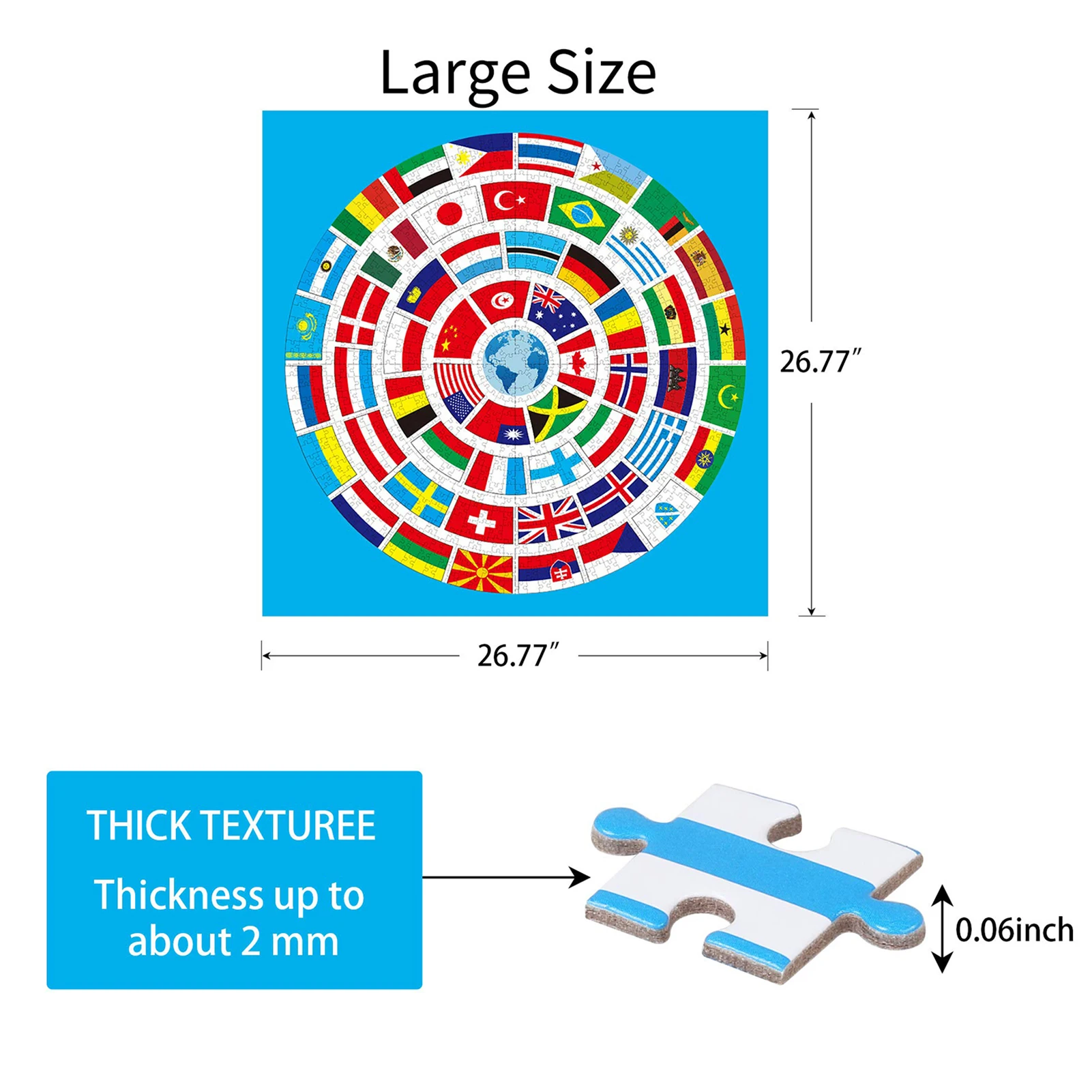 1000pcs Jigsaw Puzzle World Flags Donuts Paper Puzzle Educational Puzzle Toys For Children Adults Decompression Toy NewYear Gift
1000pcs Jigsaw Puzzle World Flags Donuts Paper Puzzle Educational Puzzle Toys For Children Adults Decompression Toy NewYear Gift