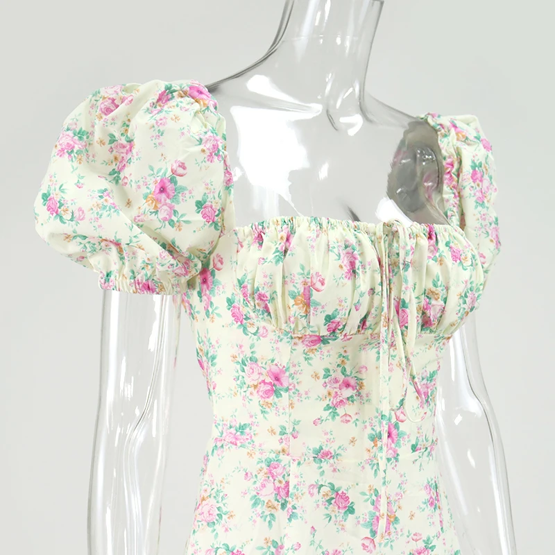 Vintage Floral Dress Women Summer Square Collar Puff Sleeve Long Dress Sexy Off Shoulder Side Split A-line Dress 2021
Vintage Floral Dress Women Summer Square Collar Puff Sleeve Long Dress Sexy Off Shoulder Side Split A-line Dress 2021